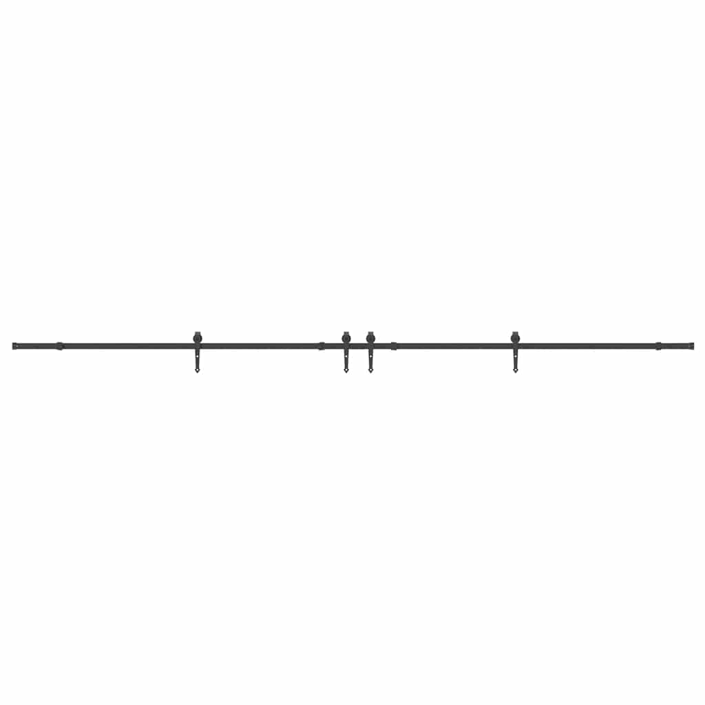 Kit de ferragens para porta deslizante 427 cm aço preto