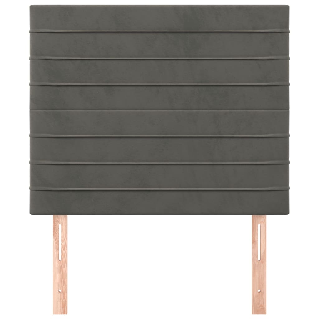 Cabeceira cinza escuro 100x5x118/128 cm veludo
