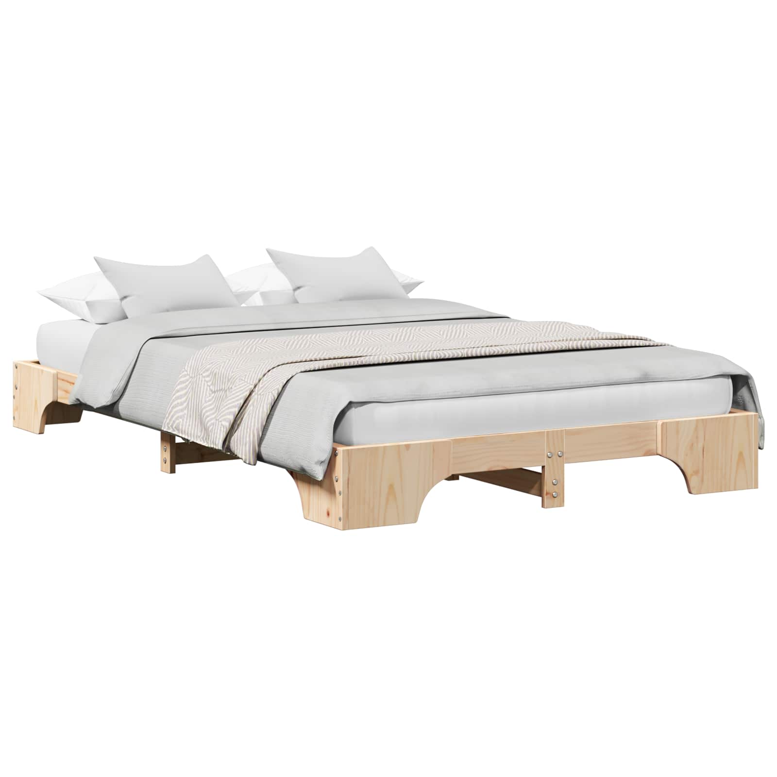 Estrutura da cama natural 140 x 190 cm