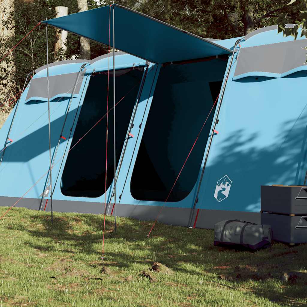 Tenda familiar túnel para 10 pessoas impermeável azul