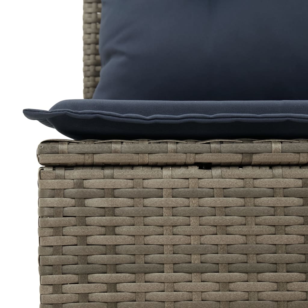 Conjunto de sofá de jardim com 6 peças e almofadas em rattan sintético cinza
