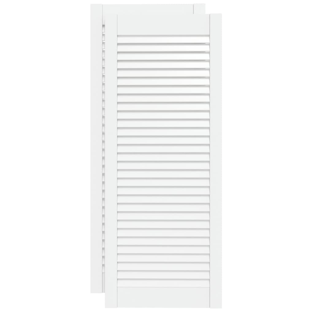Portas de armário 2 pcs design de persiana pinho maciço branco