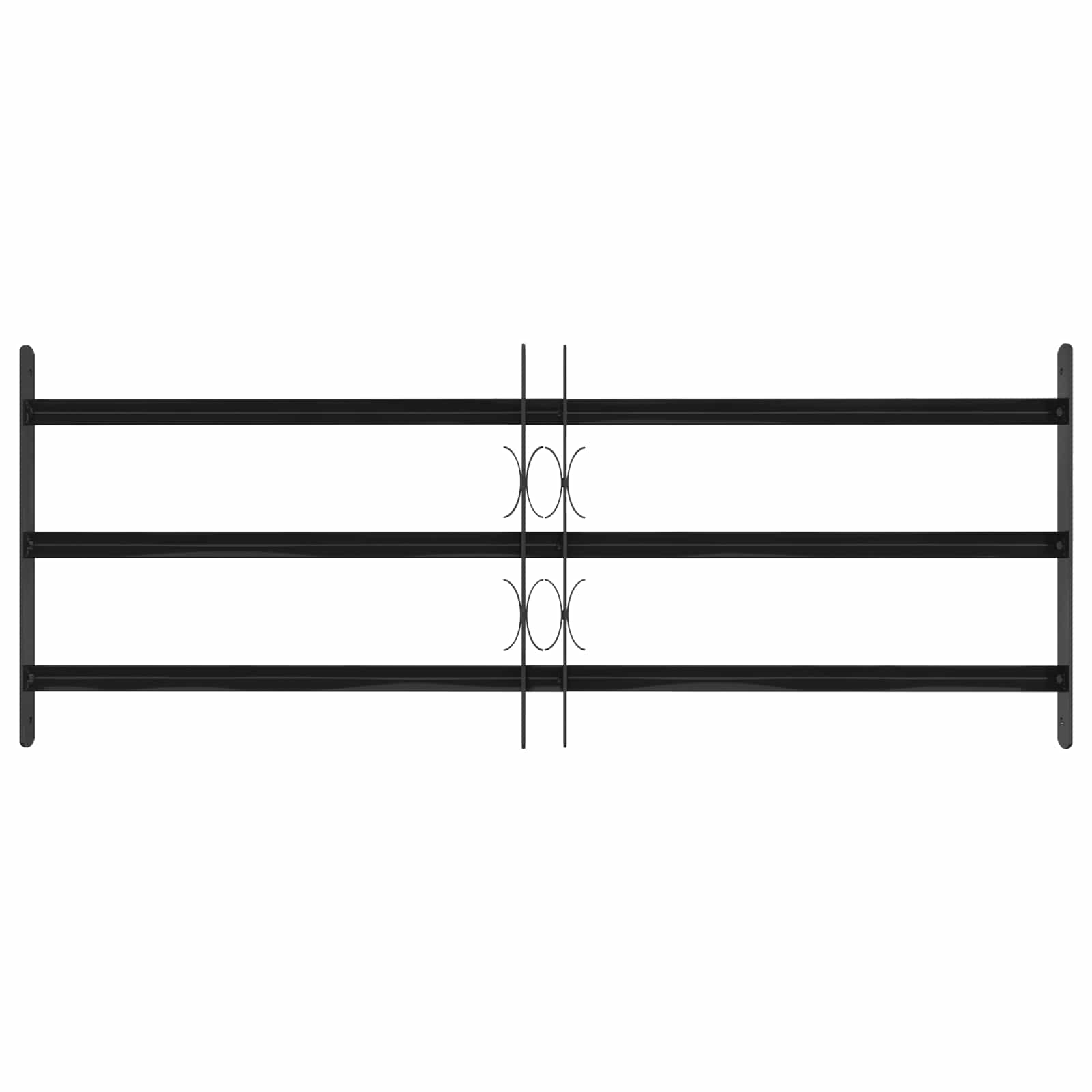 Grelha de janela 116 x 45 cm aço revestido a pó preto
