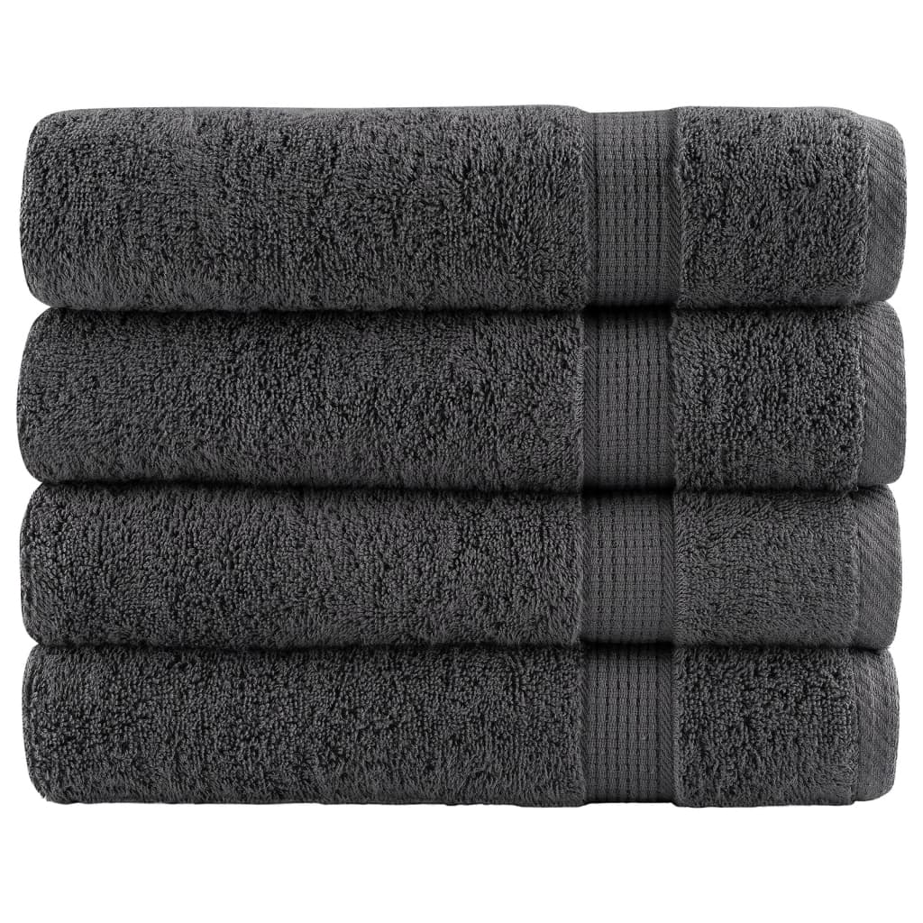 Toalhas banho premium solund 4pcs 100x150cm 600gsm antracite