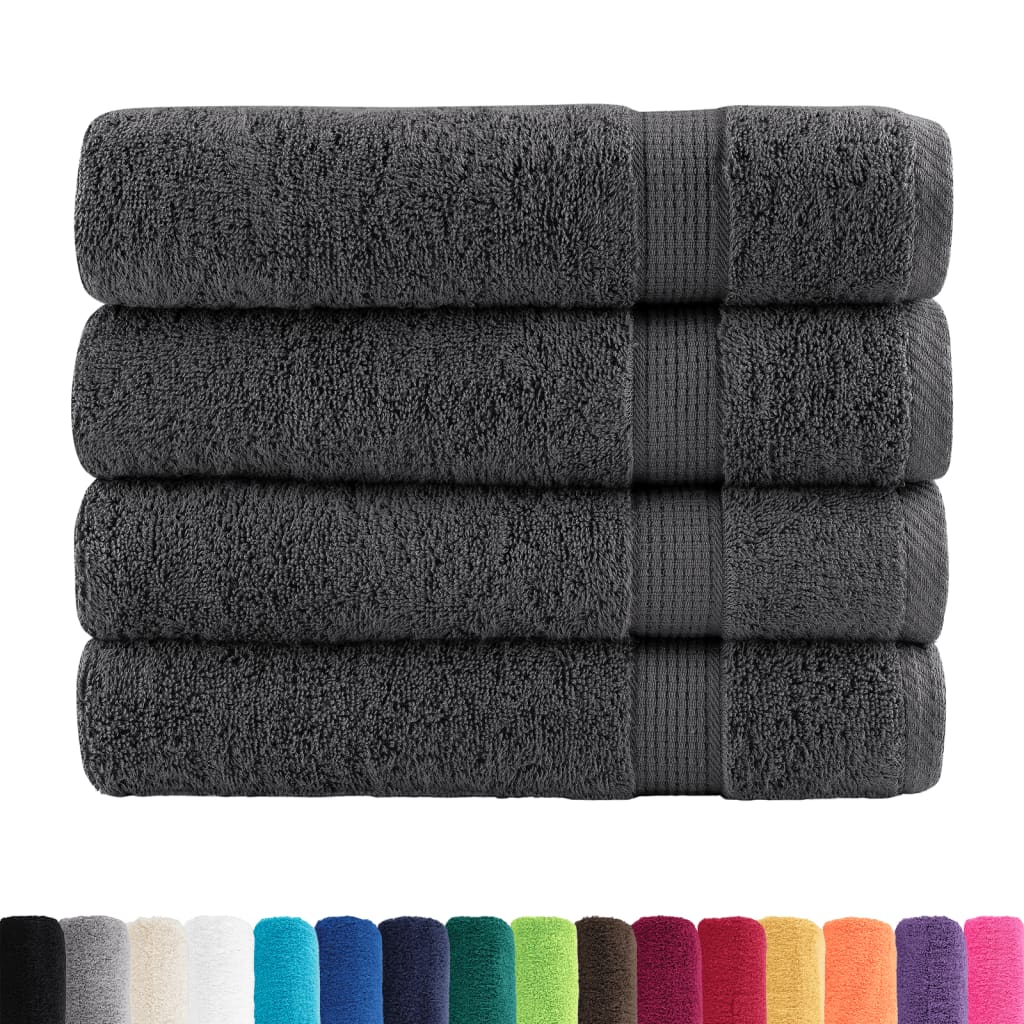 Toalhas banho premium solund 4pcs 100x150cm 600gsm antracite