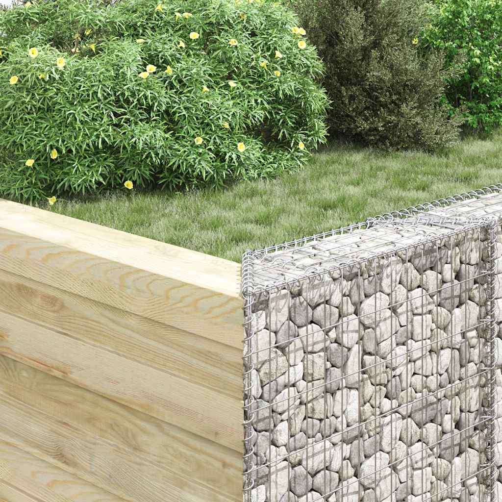 Canteiro elevado/cesto gabião trapézio 80x20x100 cm aço galvan.