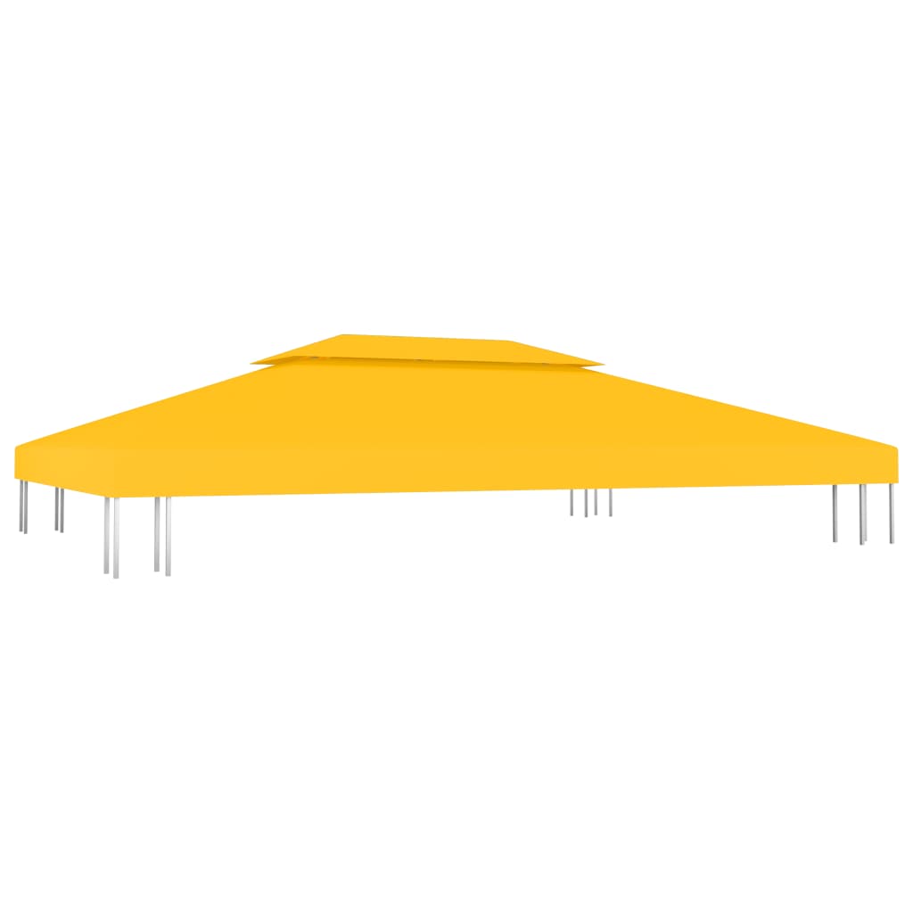 Cobertura de gazebo com 2 camadas 310 g/m² 4x3 m amarelo