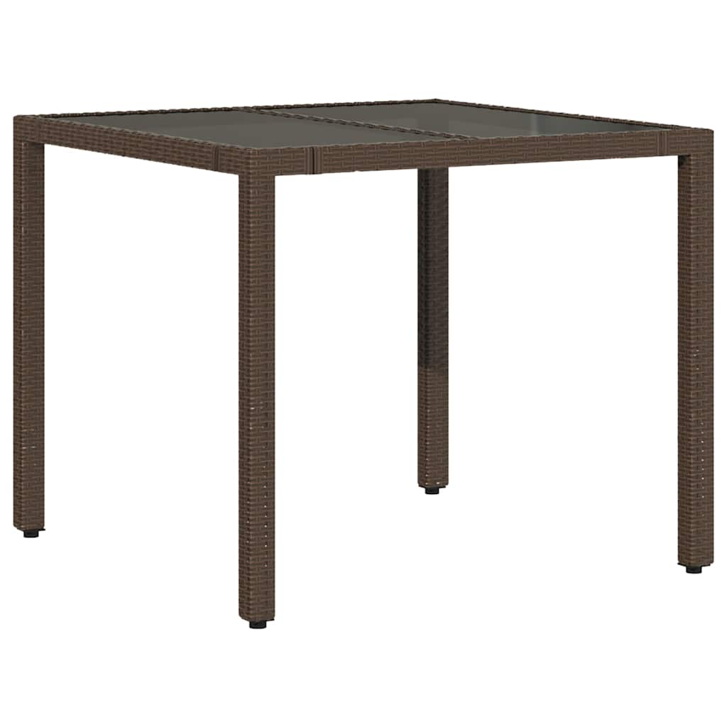 3 Pcs conjunto bistrô de jardim c/ almofadões vime PE castanho