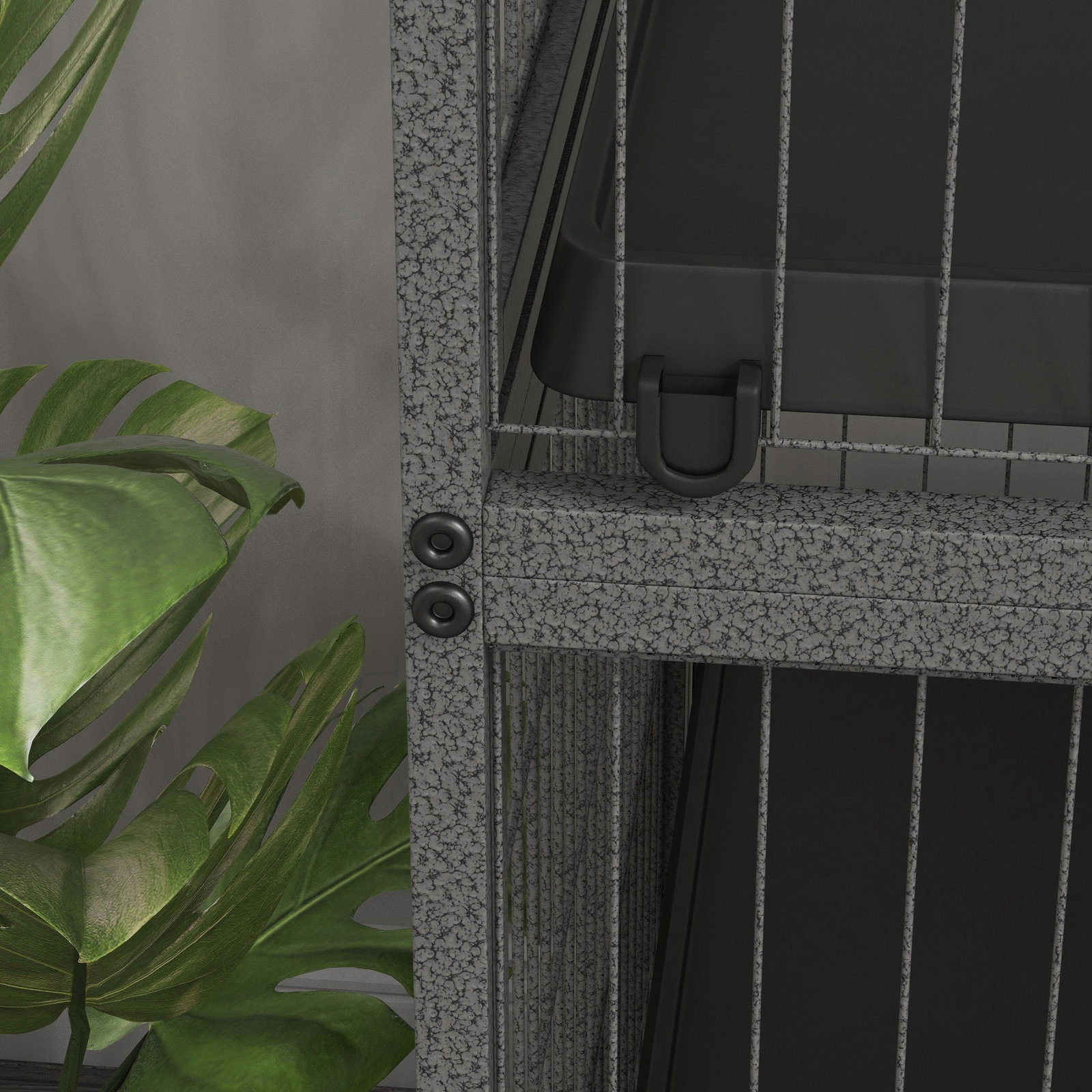 Gaiola para roedores 80x52x128 cm casa de 4 alturas com rampas suspensa rede bandeja removível rodas cinza prateado