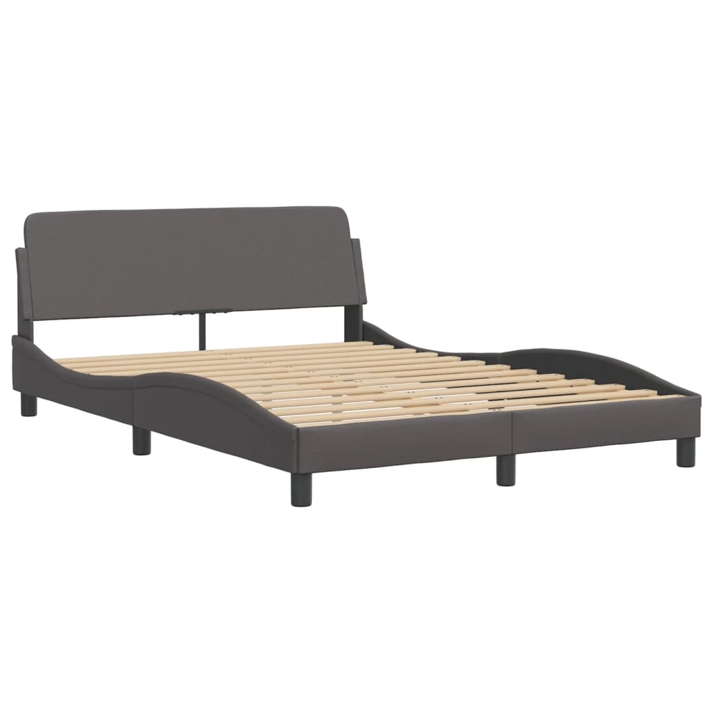Cama com colchão hvar 120x200 cm couro artificial cinzento