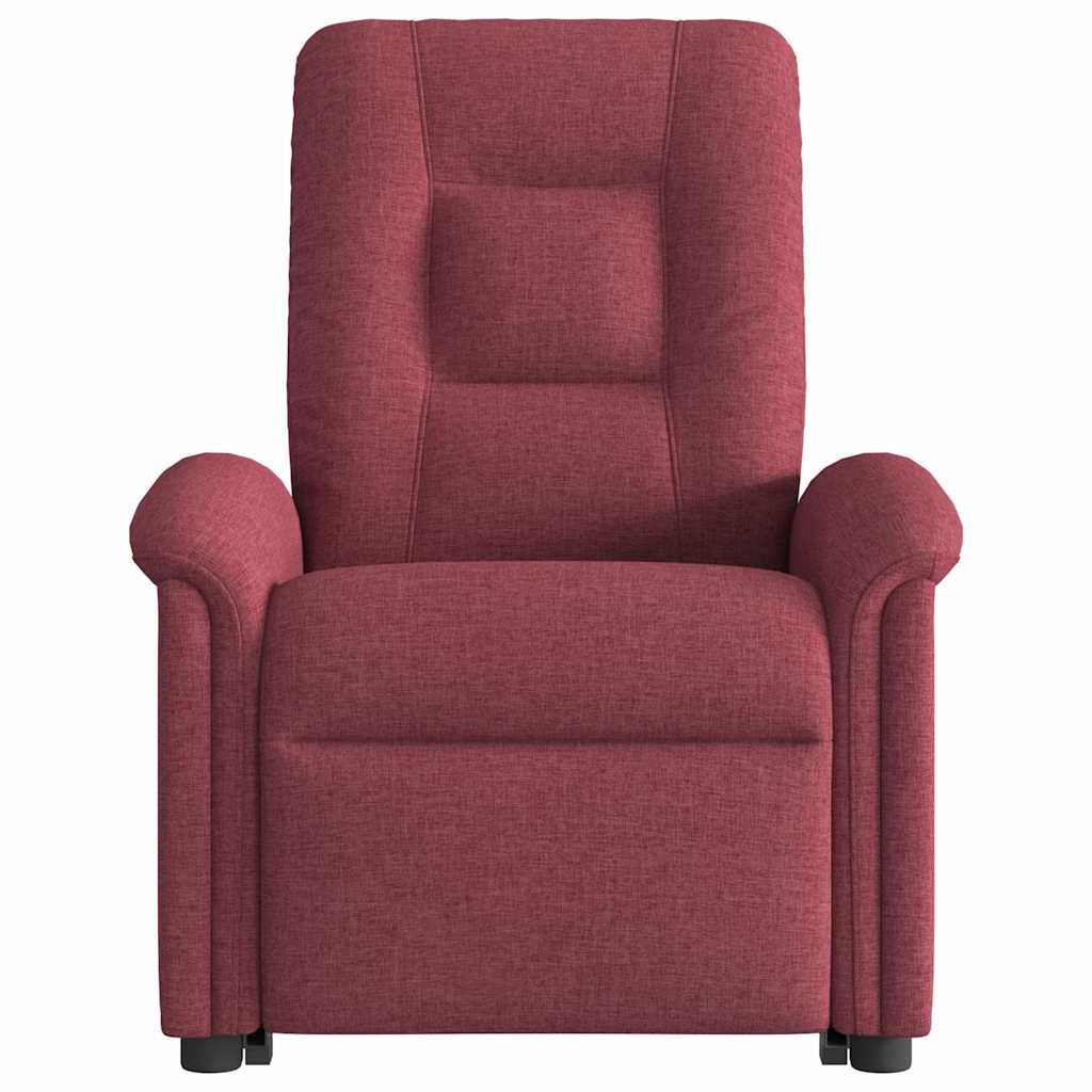 Poltrona reclinável elevatória elétrica tecido vermelho-tinto