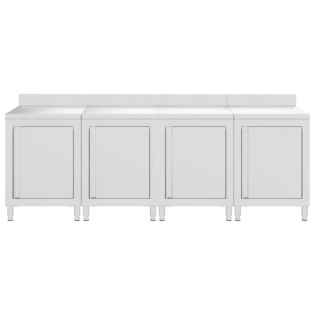 Mesa trabalho comercial c/ armário 240x60x96 cm aço inoxidável