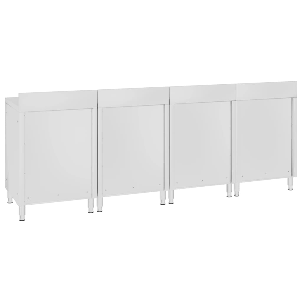 Mesa trabalho comercial c/ armário 240x60x96 cm aço inoxidável