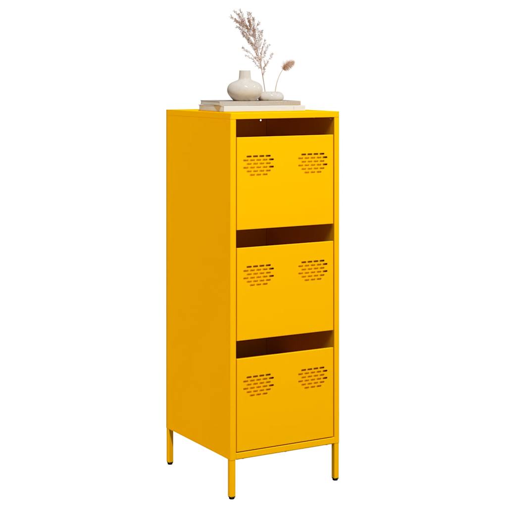 Aparador alto 39x35x103,5 cm aço amarelo mostarda