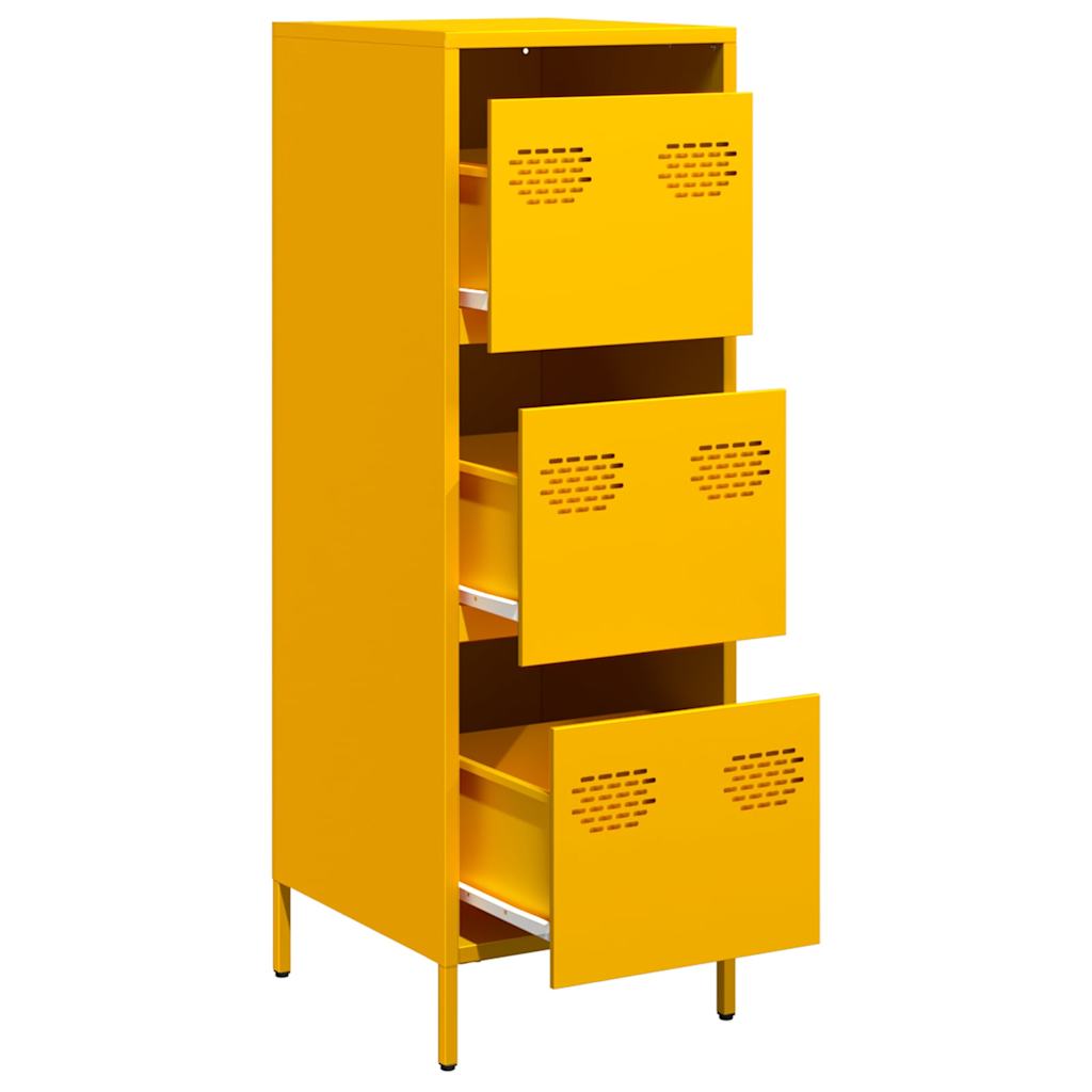 Aparador alto 39x35x103,5 cm aço amarelo mostarda