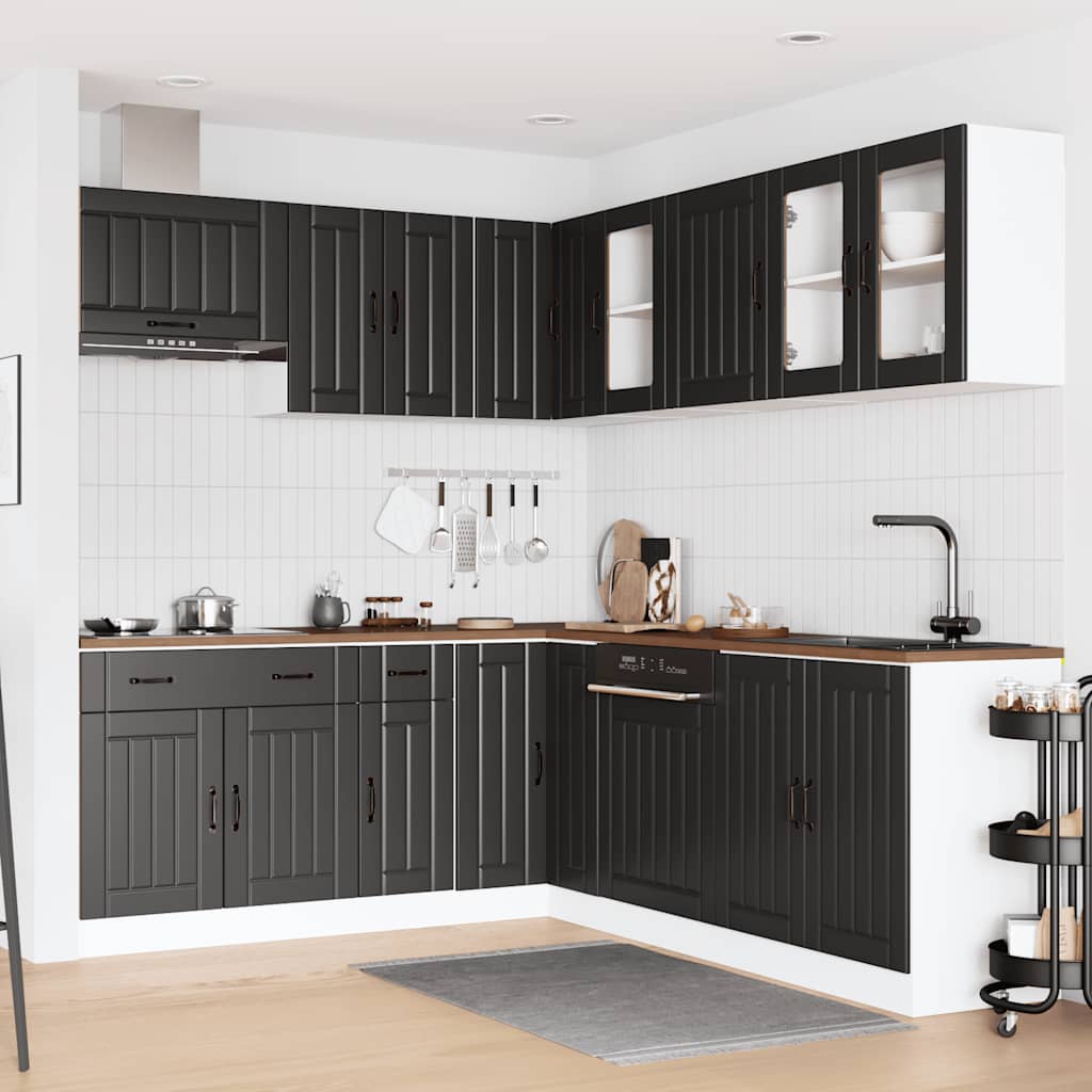11 Peças armário de cozinha conjunto lucca preto