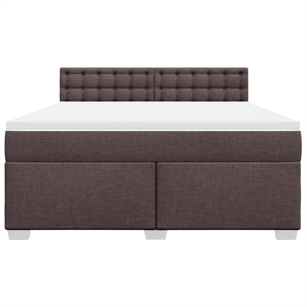 Cama com molas/colchão 180x200 cm tecido castanho-escuro