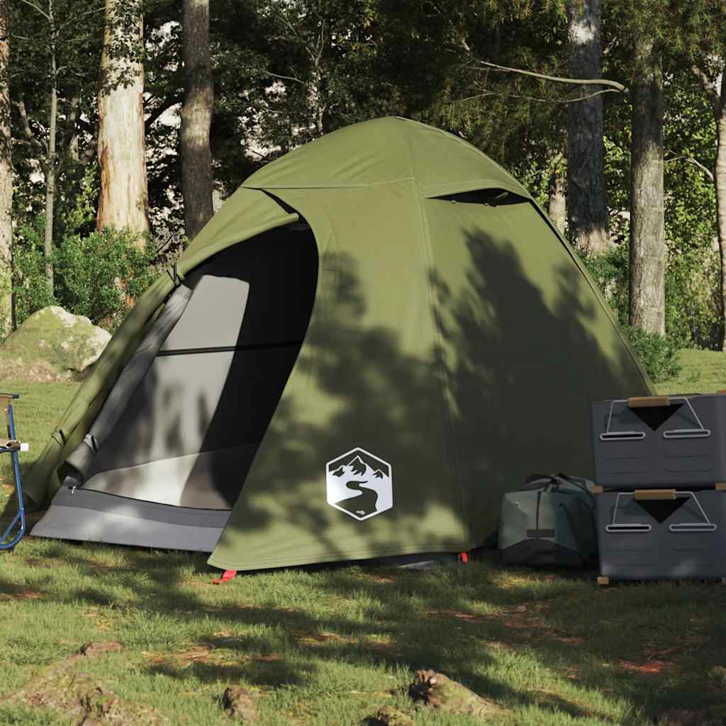 Tenda campismo cúpula p/ 2 pessoas impermeável verde azeitona