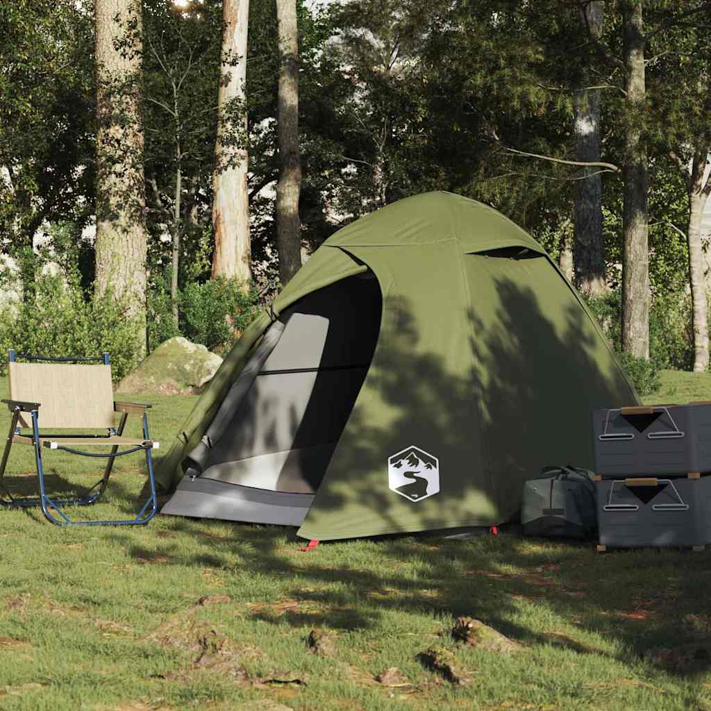 Tenda campismo cúpula p/ 2 pessoas impermeável verde azeitona