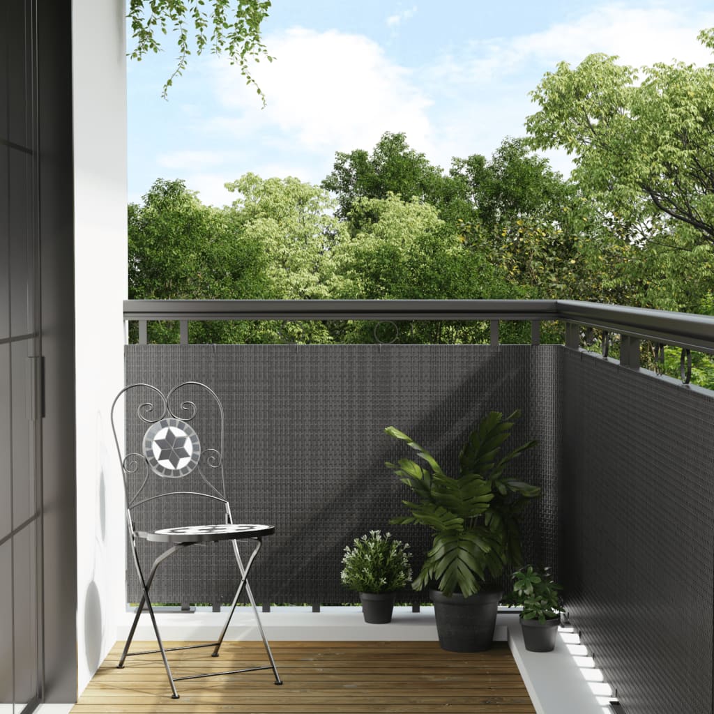 Tela de varanda 600x80 cm vime PE antracite