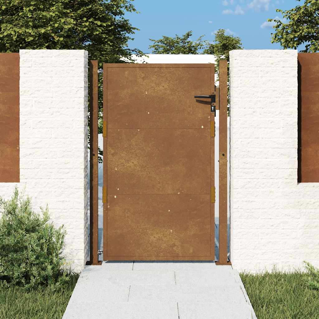 Portão de jardim 100x125 cm aço corten