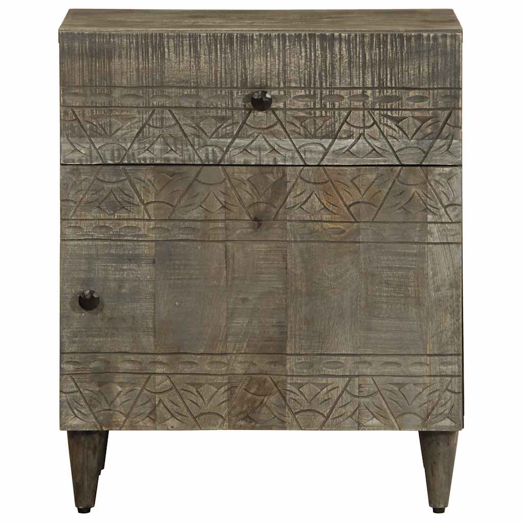 Mesa de cabeceira cinzento claro 50x33x60 cm