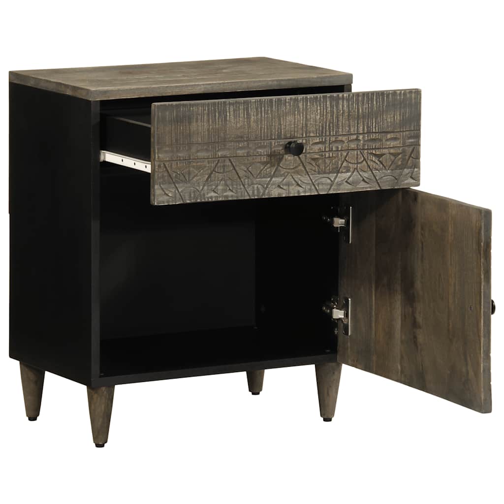 Mesa de cabeceira cinzento claro 50x33x60 cm