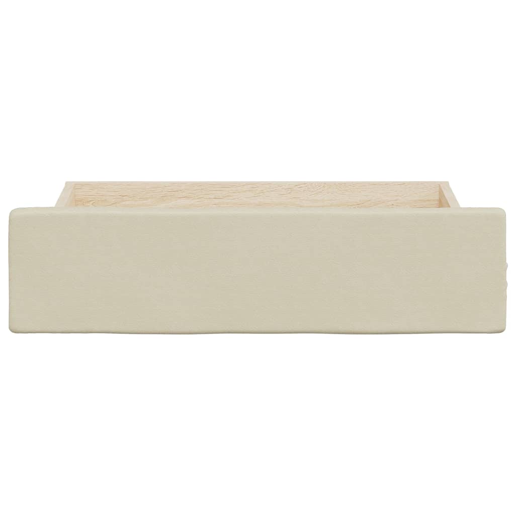 Gavetas de cama 2 pcs derivados de madeira e couro artif. creme