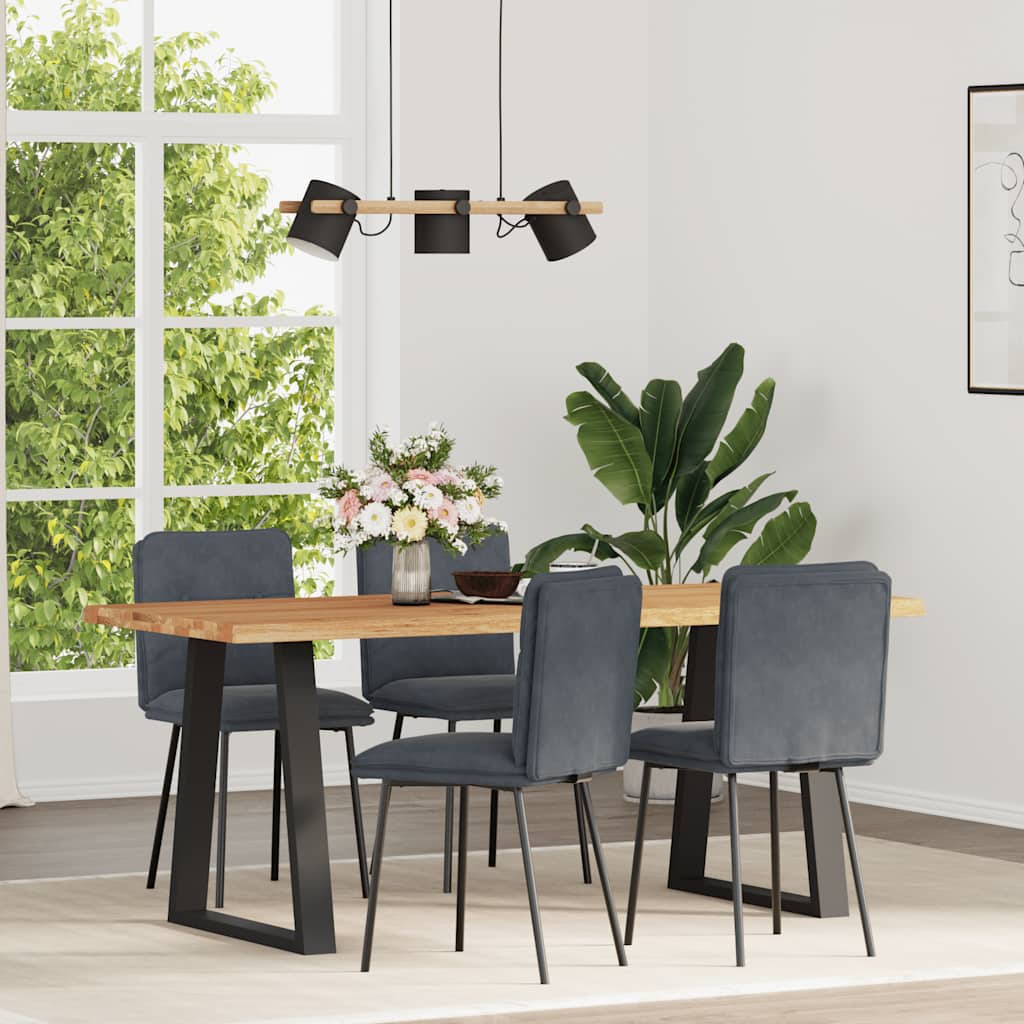 Cadeiras de jantar 4 pcs veludo cinzento-escuro
