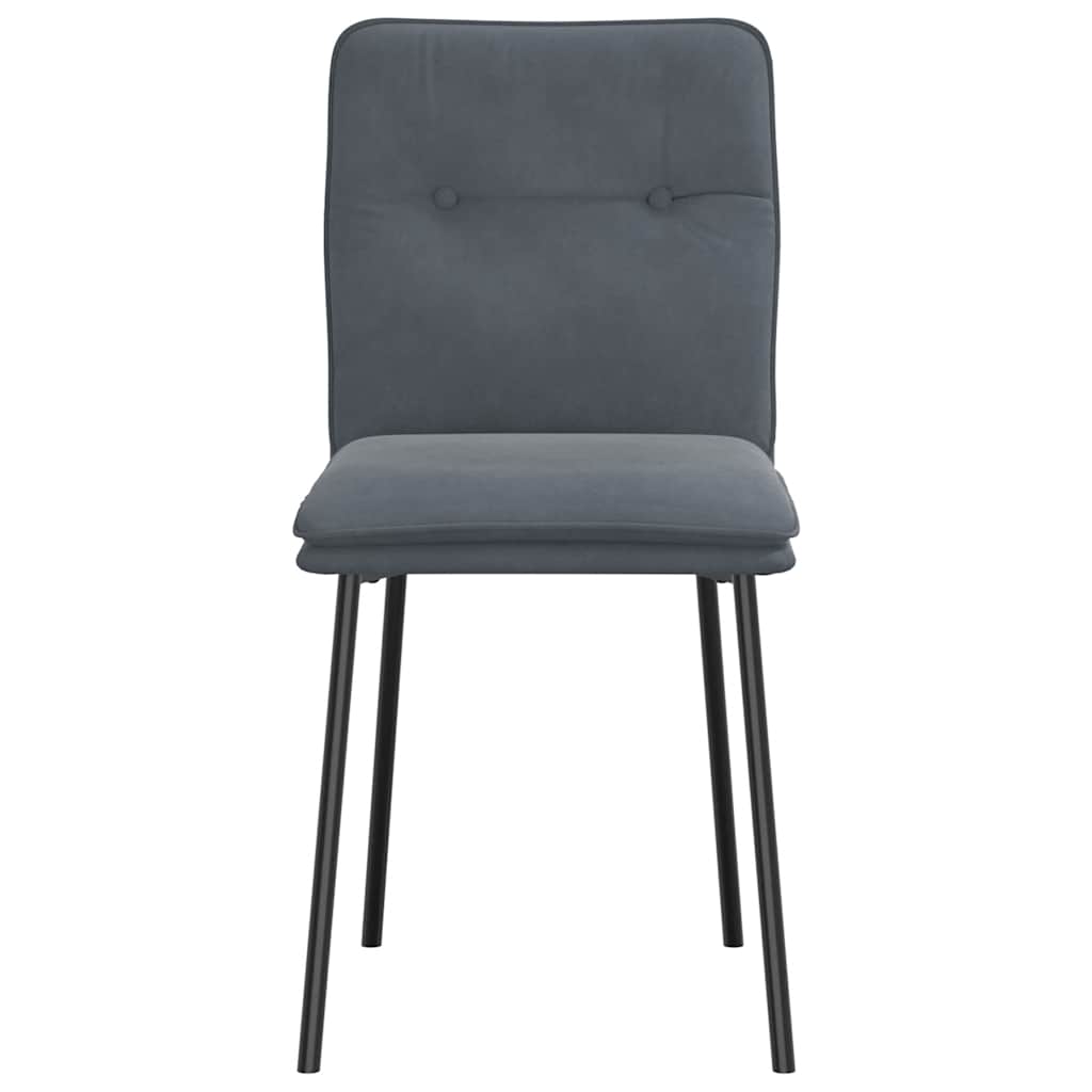 Cadeiras de jantar 4 pcs veludo cinzento-escuro