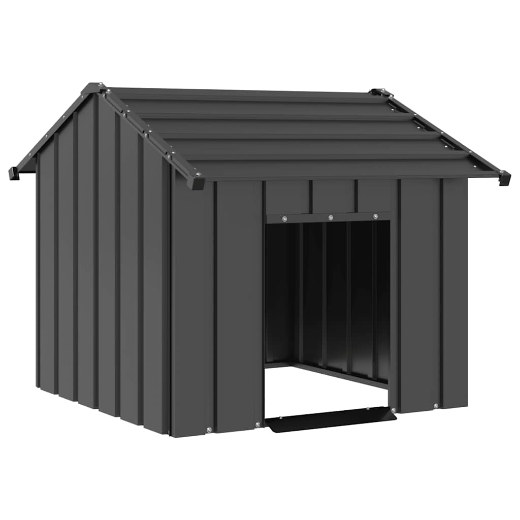 Casota para cães com telhado 85x107x81 cm aço galvanizado