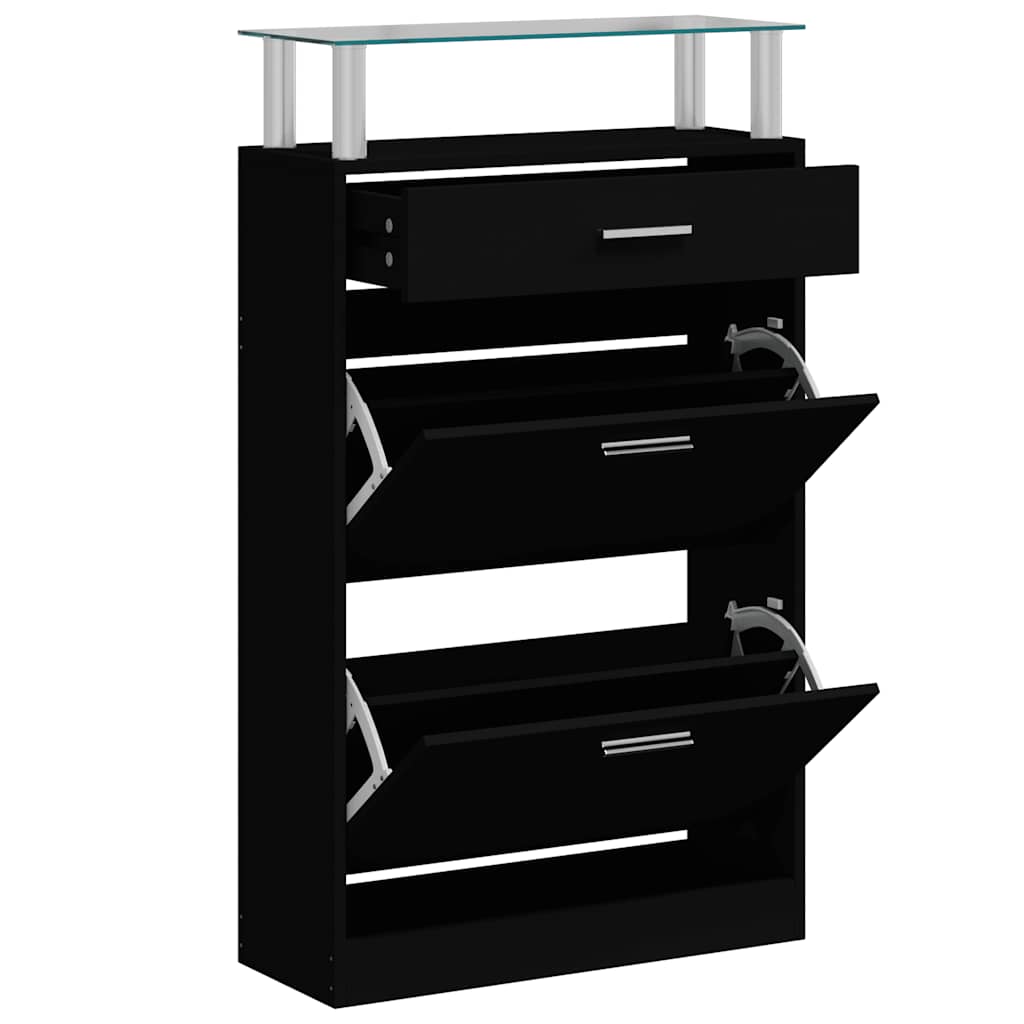 Sapateira 63x24x104 cm derivados de madeira preto