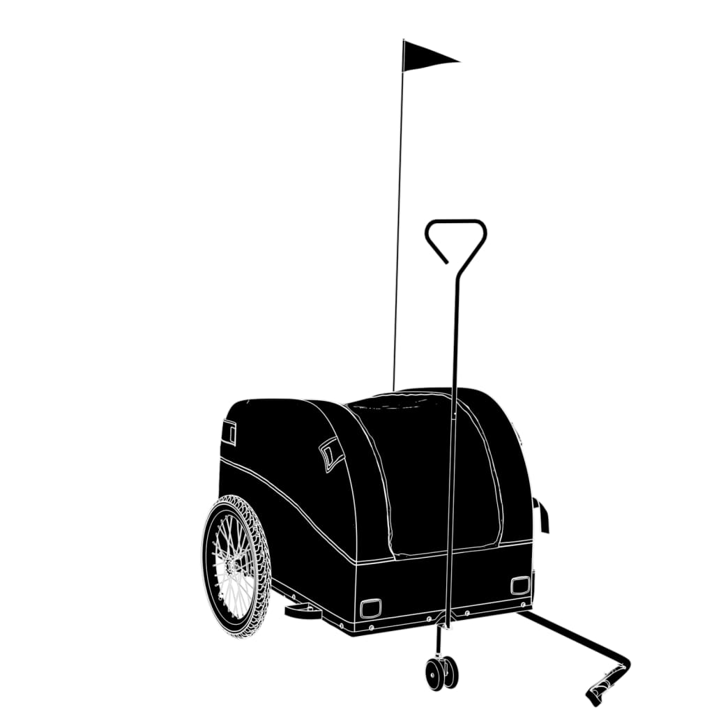 Reboque para bicicleta 45 kg ferro preto e verde