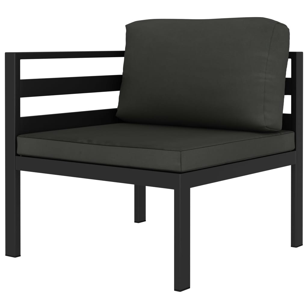 5 Pcs conjunto lounge jardim com almofadões alumínio antracite