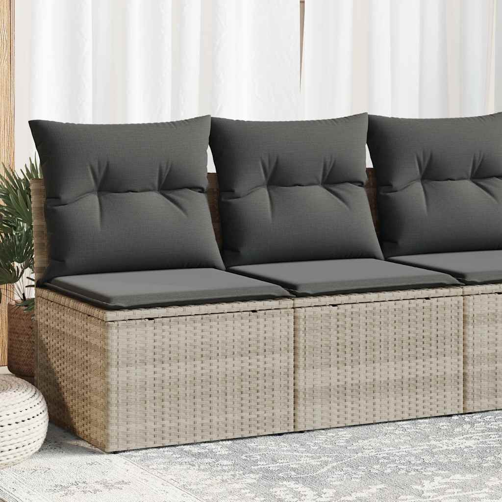 2 Pcs conjunto sofás de jardim c/ almofadões acácia e vime PE