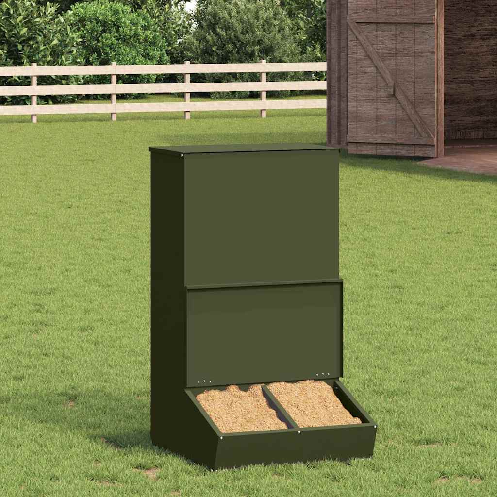 Comedouro para porcos verde oliva 55 x 51 x 91,5 cm