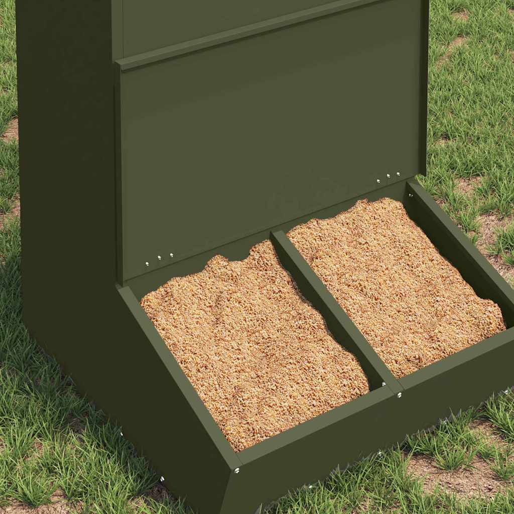 Comedouro para porcos verde oliva 55 x 51 x 91,5 cm