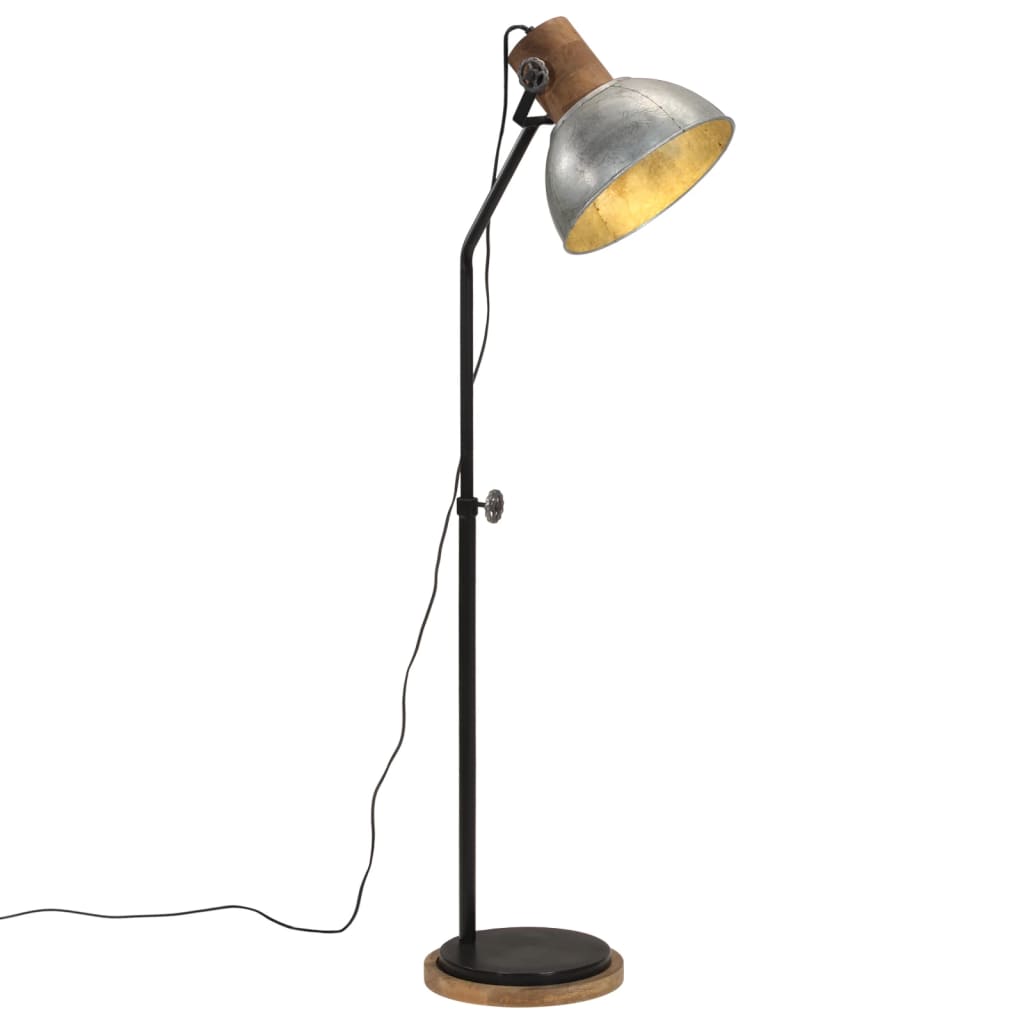 Candeeiro de pé 25 w 30x30x100-150 cm e27 prateado vintage