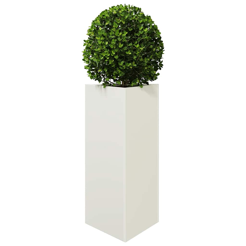 Vaso/floreira de jardim triangular 2pcs 40x34,5x75cm aço branco