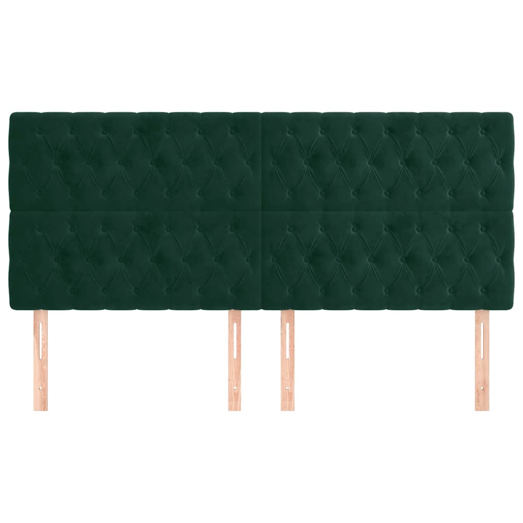 Cabeceira verde escuro 200x7x118/128 cm veludo