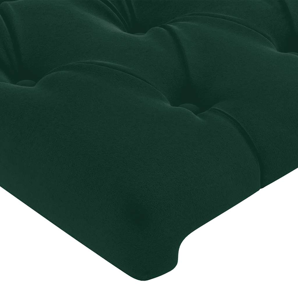 Cabeceira verde escuro 200x7x118/128 cm veludo
