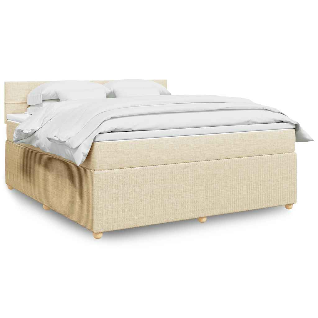 Cama com molas/colchão 180x200 cm tecido cor creme