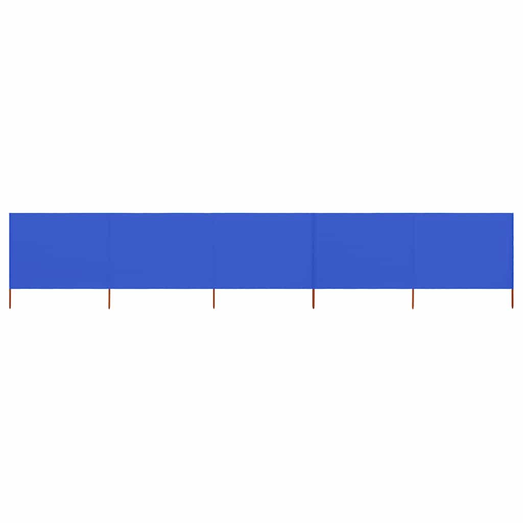 Para-vento com 5 painéis em tecido 600x120 cm azul-ciano