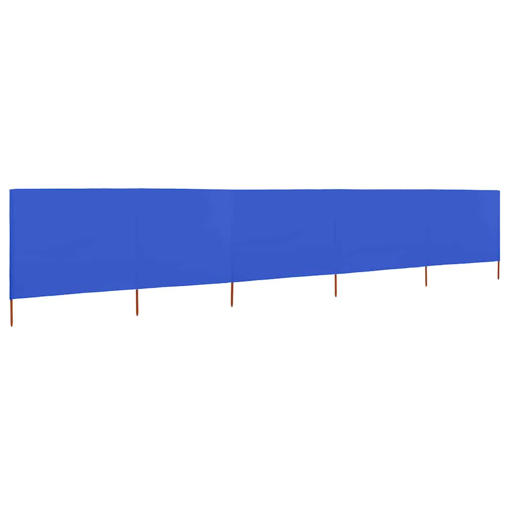 Para-vento com 5 painéis em tecido 600x120 cm azul-ciano