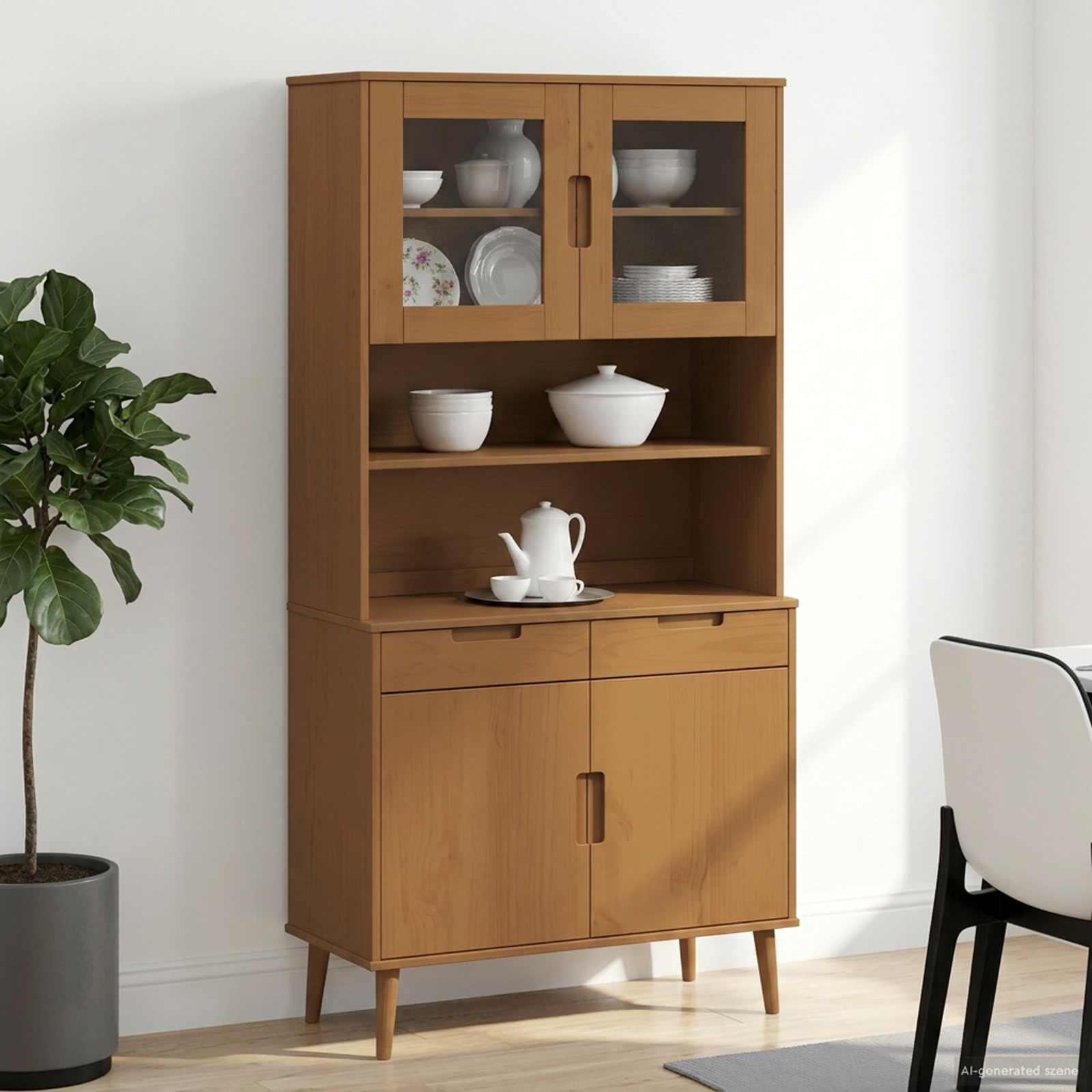 Hutch molde caramelo 90 x 35 x 100 cm madeira de pinho maciça