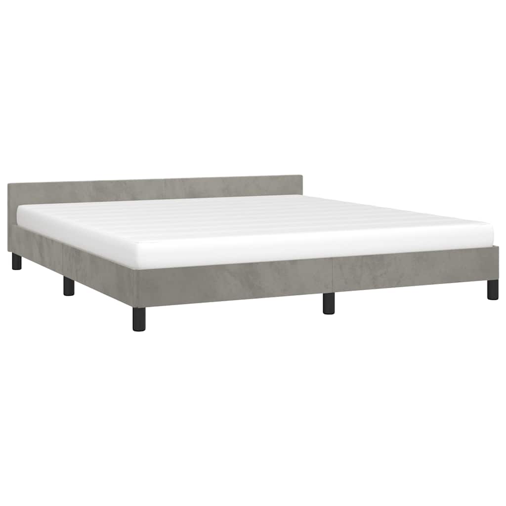 Estrutura de cama sem colchão 160x200 cm veludo cinzento-claro