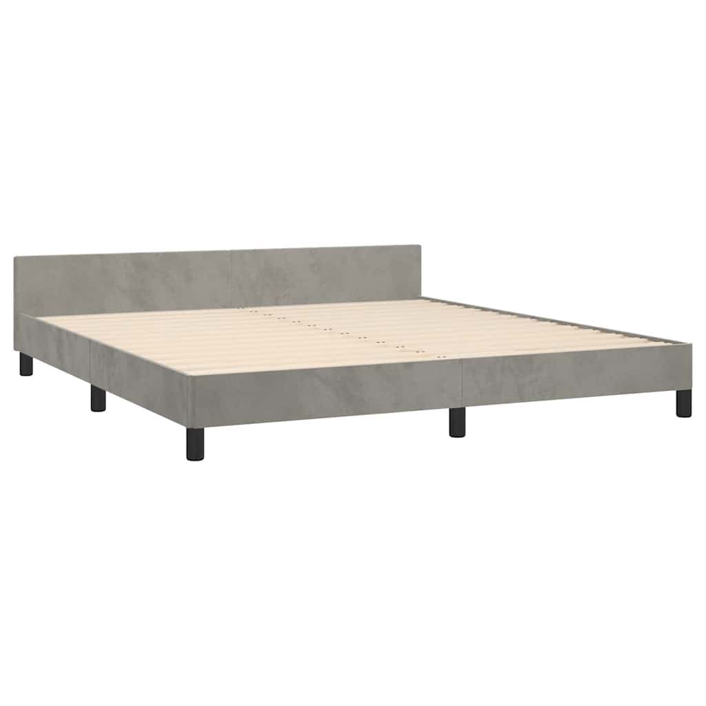 Estrutura de cama sem colchão 160x200 cm veludo cinzento-claro