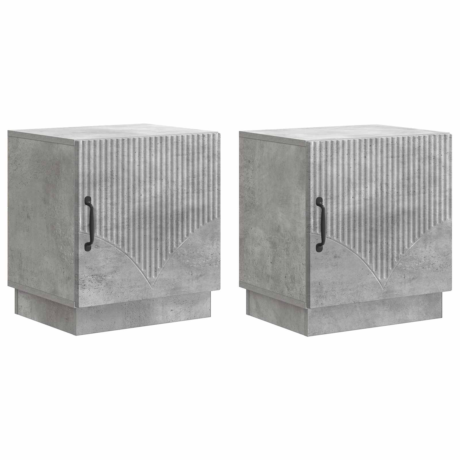 Mesa-de-cabeceira 2 unid. cinza concreto 43 x 34,5 x 47 cm