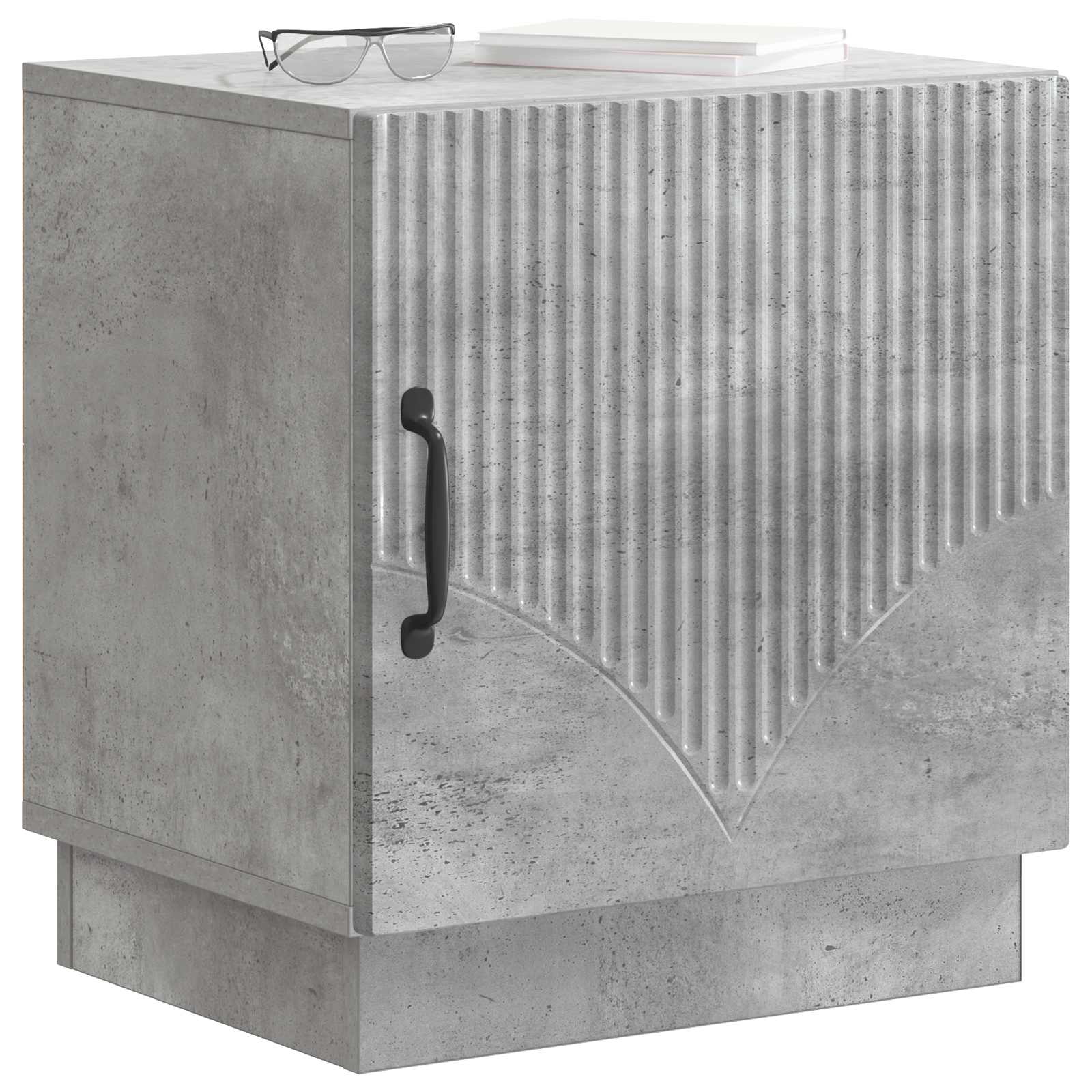 Mesa-de-cabeceira 2 unid. cinza concreto 43 x 34,5 x 47 cm