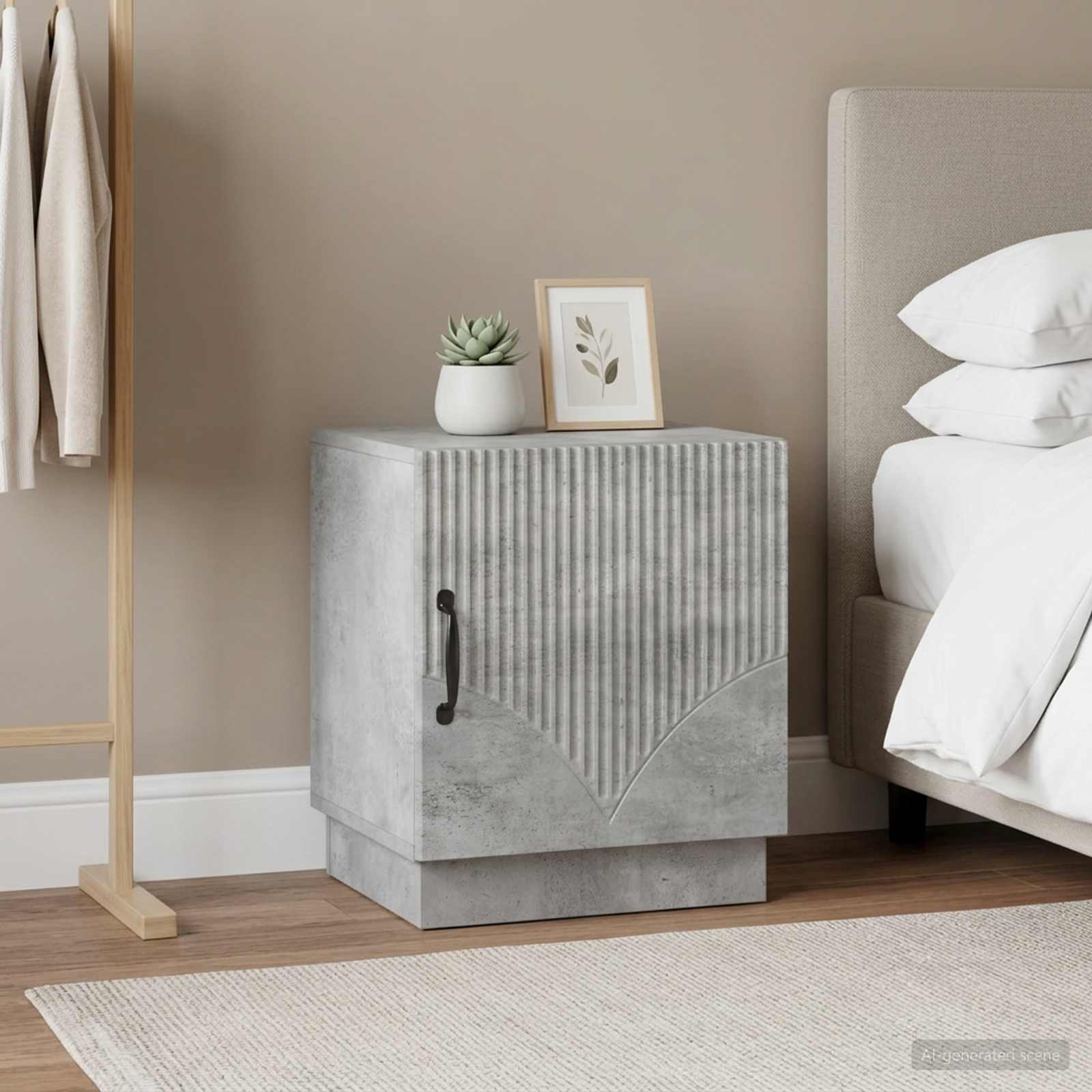 Mesa-de-cabeceira 2 unid. cinza concreto 43 x 34,5 x 47 cm